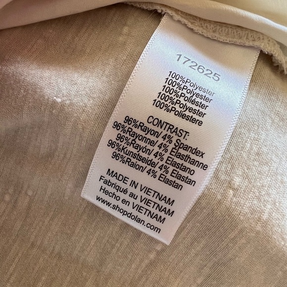 Dolan Small Cream Long Sleeve Collar Shirt Button Up - Picture 9 of 10